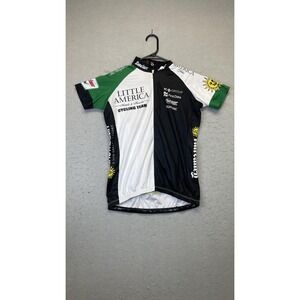 VOmax Little America Cycling Team Jersey Womens Small Full Zip Short‎ Sleeve